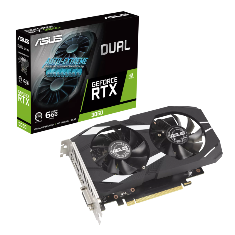 PCTH Card màn hình ASUS Dual RTX 3050 6GB GDDR6 (90YV0K61-M1NA00)